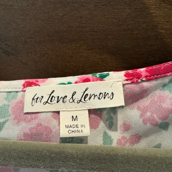 For Love And Lemons “Petal” Floral Blouse with Ruffled Sleeves - Picture 4 of 7